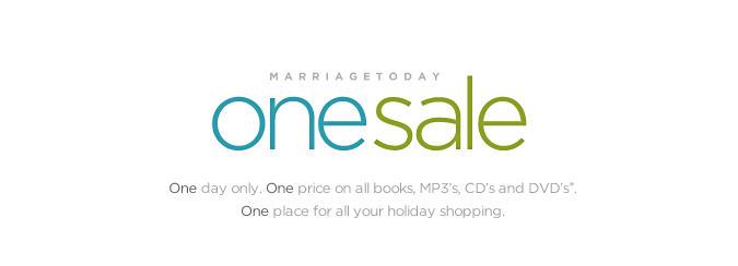 One day only. One price on all books, MP3âs, CDâs and DVDâs. One place for all your holiday shopping.